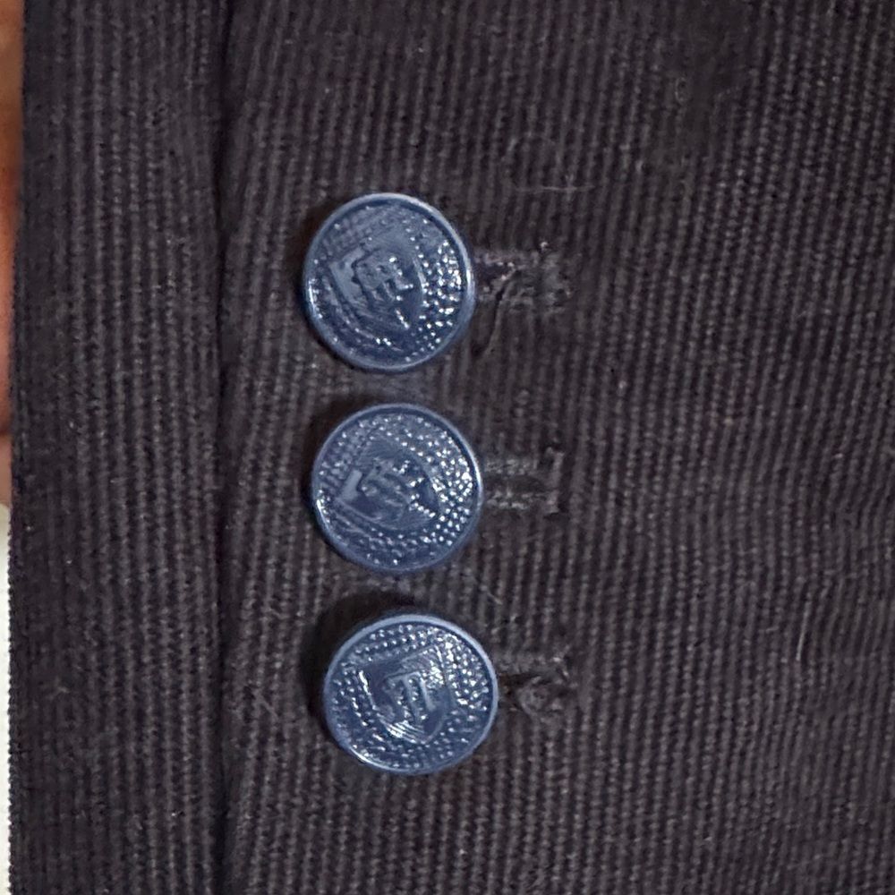 Tommy Hilfiger Women's Dark Brown Logo Crest Corduroy Blazer size 2 Academia - Picture 5 of 13
